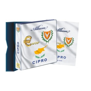 Cartella a 4 anelli ALBUM EURO MONEY CIPRO con custodia vuota Abafil