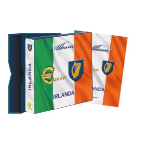 Cartella a 4 anelli ALBUM EURO MONEY IRLANDA con custodia vuota Abafil