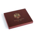 Cofanetto VOLTERRA in legno con 1 ripiano a 20 caselle quadrate per monete in oro 150° dell Impero Tedesco in capsule Quadrum Mogano Leuchtturm 3