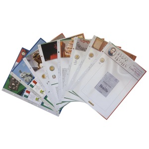Fogli 2 Euro Italia in Coin Card e in Folder dal 2009 al 2018 Abafil