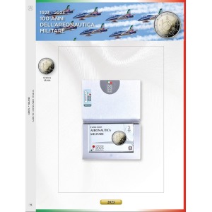 Foglio 2 Euro Italia 2023 Aeronautica in folder Abafil