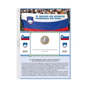 Foglio ALBUM 3 Euro SLOVENIA 2021 Indipendenza Abafil