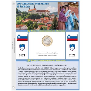 Foglio ALBUM 3 Euro SLOVENIA 2021 Passione di Skofja Loka Abafil