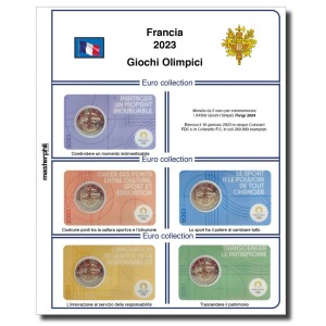 Inserto 2 Euro commemorativo Francia Giochi Olimpici in 5 coin card diverse 2023 Master Phil