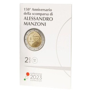 2023 2 Euro 150° della scomparsa di Alessandro Manzoni FDC in folder Italia 1