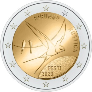 2023 2 Euro L uccello nazionale dell Estonia la rondine Estonia