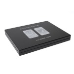 Cofanetto VOLTERRA in legno con 1 ripiano a 18 caselle rettangolari per once Ag. Silver Dragon in capsula Nero Leuchtturm 1