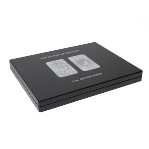 Cofanetto VOLTERRA in legno con 1 ripiano a 18 caselle rettangolari per once Ag. Silver Dragon in capsula Nero Leuchtturm 1