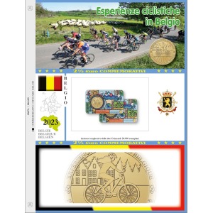 Foglio 2 5 Euro Belgio 2023 Esperienze ciclistiche in coin card singola versione Abafil