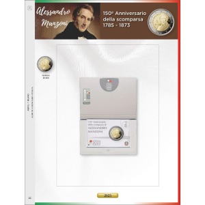 Foglio 2 Euro Italia 2023 Manzoni in folder Abafil