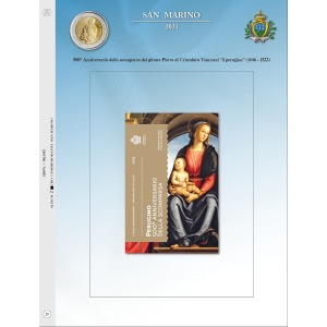 Foglio ALBUM 2 Euro SAN MARINO in folder 2023 Il Perugino Abafil