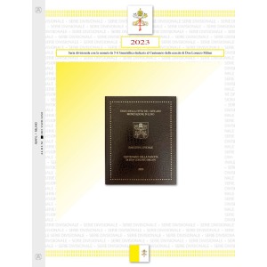 Foglio SERIE DIVISIONALE VATICANO 2023 con 5 Euro bimetallico Abafil