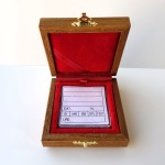 Astuccio con una casella quadrata da 47 mm in velluto rosso per monete certificate 3