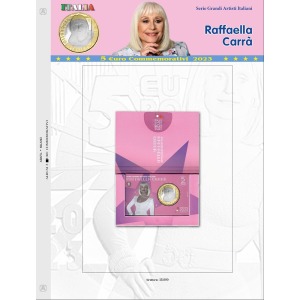 Foglio 5 Euro Italia 2023 Raffaella Carra in folder Abafil