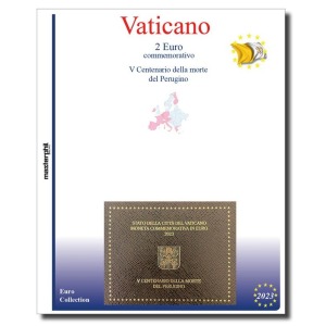 Inserto 2 Euro commemorativo Vaticano in folder Il Perugino 2023 Master Phil