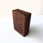 Libro astuccio piccolo con vassoio in velluto rosso 6
