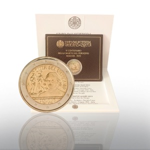 2023 2 Euro 500° della morte del Perugino FDC in folder Vaticano 1