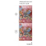 2023 30° delle relazioni diplomatiche tra SMOM e Repubblica Slovacca 1 coppia verticale con 2 appendici laterali E.C. di SMOM con Slovacchia S.M.O.M. SMOM 1