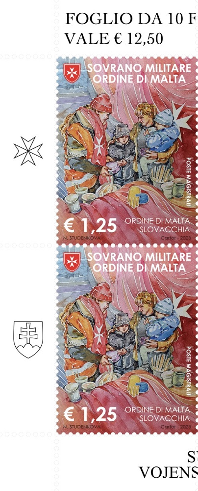2023 30° delle relazioni diplomatiche tra SMOM e Repubblica Slovacca 1 coppia verticale con 2 appendici laterali E.C. di SMOM con Slovacchia S.M.O.M. SMOM 1 2023 30° delle relazioni diplomatiche tra SMOM e Repubblica Slovacca 1 coppia verticale con 2 appendici laterali E.C. di SMOM con Slovacchia S.M.O.M. SMOM 1