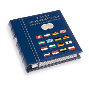 Cartella a 4 anelli VISTA 2 Euro commemorativi Germania con fogli e custodia Leuchtturm 1