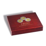 Cofanetto VOLTERRA in legno con 3 ripiani a caselle rotonde per 80 2 Euro Lander Germania 5 Zecche Mogano Leuchtturm 2