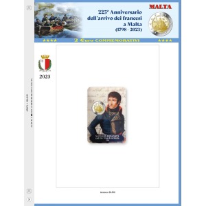 Foglio 2 Euro COMMEMORATIVO Malta 2023 Napoleone e i francesi a Malta in folder Abafil