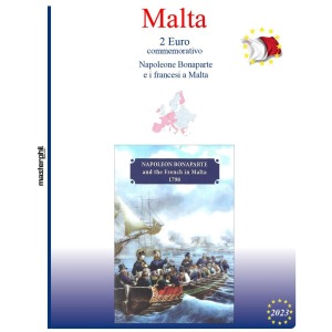 Inserto 2 Euro commemorativo Malta Napoleone e i francesi a Malta 2023 Master Phil