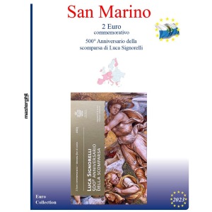 Inserto 2 Euro commemorativo San Marino in folder Luca Signorelli 2023 Master Phil