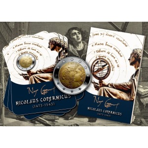 2023 2 Euro 550° della nascita Niccolo Copernico FDC in folder Malta folder 1