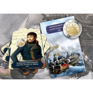 2023 2 Euro Napoleone Bonaparte e l arrivo dei francesi a Malta FDC in folder Malta folder 1