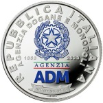 2023 5 Euro 170° Anniversario dell Agenzia delle Dogane e dei Monopoli PROOF in astuccio Italia dritto