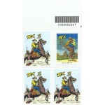 2023 75° della prima uscita in edicola di Tex Willer 4 blocchi di 3 v. con chiudilettera e codice a barre Italia 3