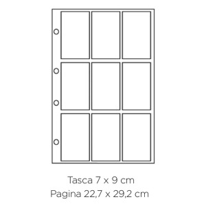 Inserti trasparenti per CARD COLLECTION 9 a 9 tasche 20 pz. Master Phil 1
