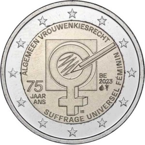 2023 2 Euro 75° del suffragio femminile in Belgio Belgio