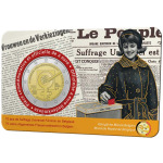 2023 2 Euro 75° del suffragio femminile in Belgio FDC in coin card versione francese Belgio fronte
