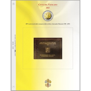 Foglio ALBUM 2 Euro VATICANO in folder 2023 Alessandro Manzoni Abafil
