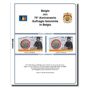 Inserto 2 Euro commemorativo Belgio Suffragio femminile in coin card 2023 Master Phil