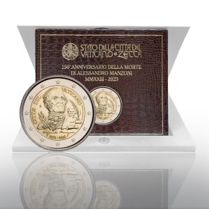 2023 2 Euro 150° della morte di Alessandro Manzoni FDC in folder Vaticano 1