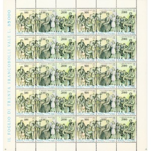 1988 100° della morte di San Giovanni Bosco 1 MF da 10 trittici orizzontali Vaticano