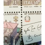 ITALIA 2024 VARIETA 40° degli Accordi di Villa Madama DENTELLO LUNGO 1 blocco da 8 v. con codice a barre E.C. di Italia con Vaticano Italia 2