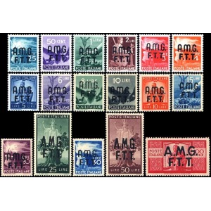 1947 48 Democratica soprastampati su due righe 17 v. Trieste A