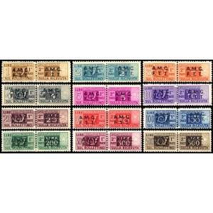 1947 48 Pacchi Postali Corno di posta soprastampati su due righe 12 v. Trieste A