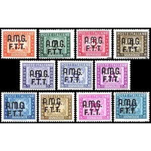 1947 49 Segnatasse soprastampati su due righe 11 v. Trieste A