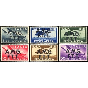 1947 Posta Aerea Democratica soprastampati su due righe 6 v. Trieste A