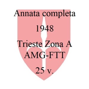 1948 Annata completa 25 v. Trieste A