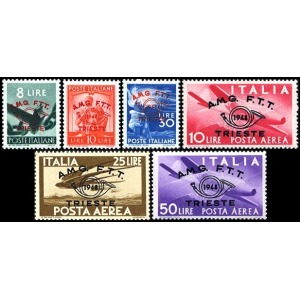 1948 Convegno filatelico di Trieste Posta Aerea 6 v. Trieste A