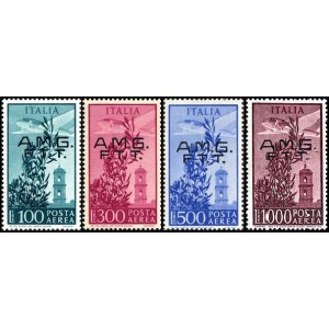 1948 Posta Aerea Torre del Campidoglio soprastampati su due righe 4 v. Trieste A