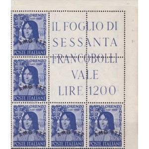 1949 500° della nascita di Lorenzo il Magnifico 1 blocco angolare Trieste A