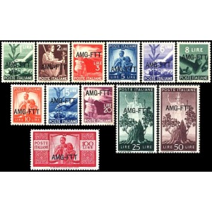 1949 Democratica soprastampati su una riga 12 v. Trieste A