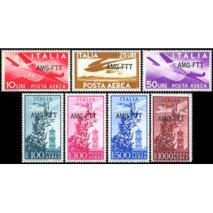1949 Posta Aerea soprastampati su una riga 7 v. Trieste A